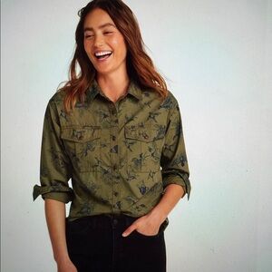 LL Bean Signature Women's Soft Poplin Shirt Size XL